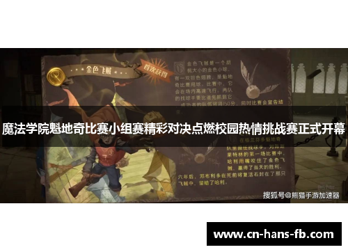 魔法学院魁地奇比赛小组赛精彩对决点燃校园热情挑战赛正式开幕