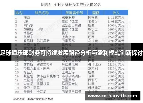 足球俱乐部财务可持续发展路径分析与盈利模式创新探讨